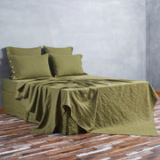 Bed Linen Flat Sheet Green Olive - Linenshed