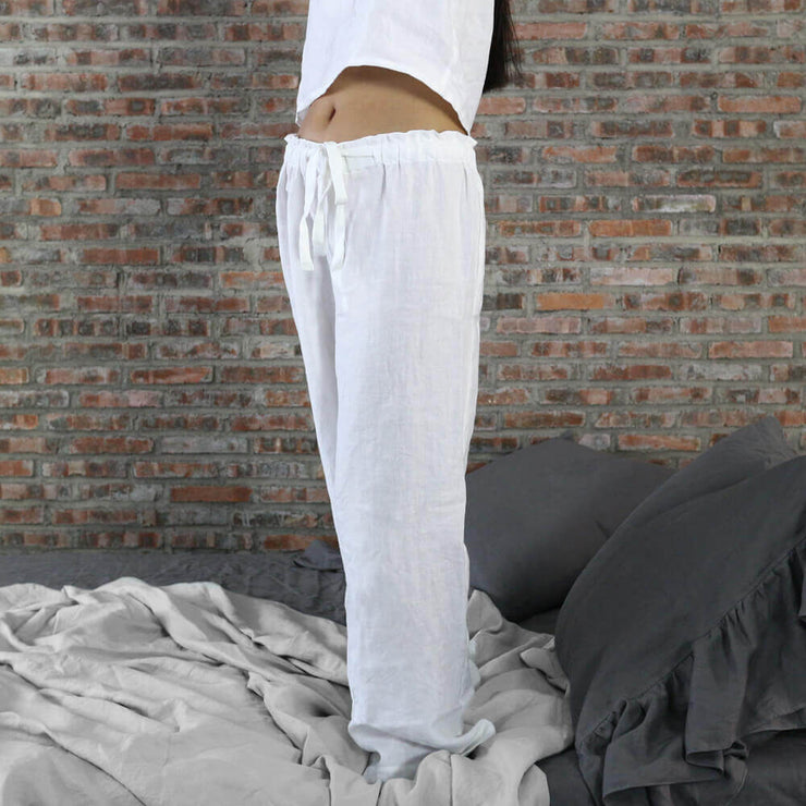 Drawstring Natural Linen Pajamas Pants