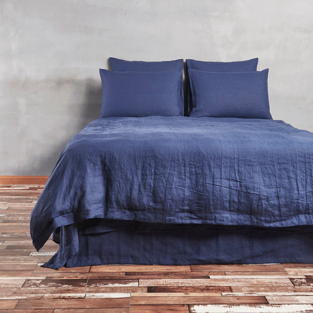 Indigo Blue Linen Duvet Cover 100 Pure Dark Blue Linen Duvet Covers