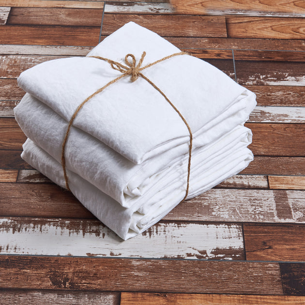 100 Flax Linen Sheets Optic White Linen Sheets Set
