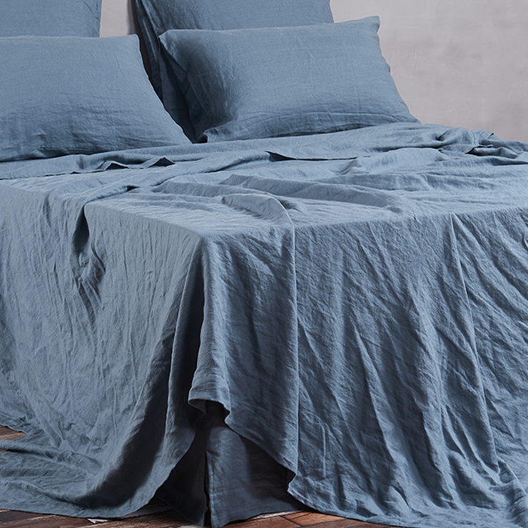 Bed Linen Flat Sheet French Blue