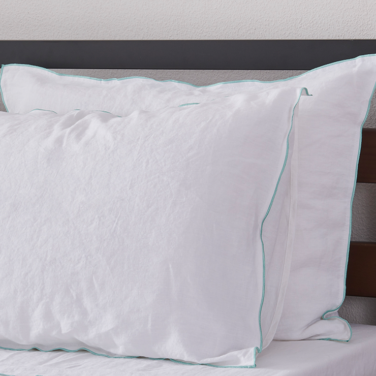 Bourdon Edge Linen Pillowcases ( set of 2)