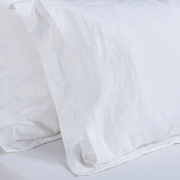 Flanged Linen Pillowcases (set of 2) Optic White