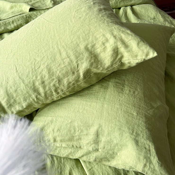 Housewife Linen Pillowcases Green Tea - Linenshed