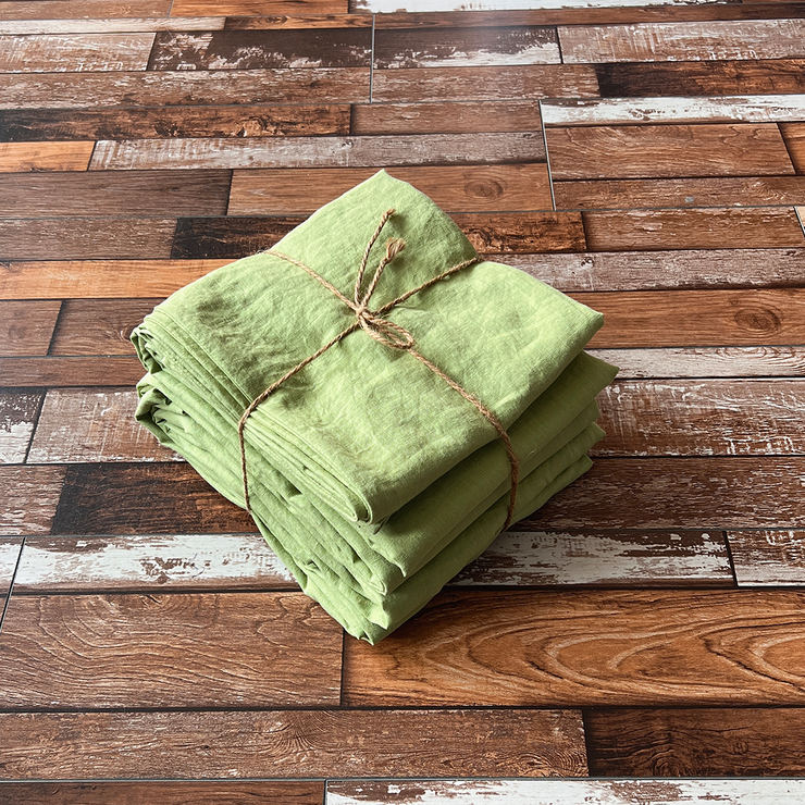 100% Linen Sheets Set Green Tea - Linenshed USA