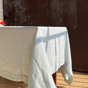 Rustic Linen TableCloth with Mitered Corners