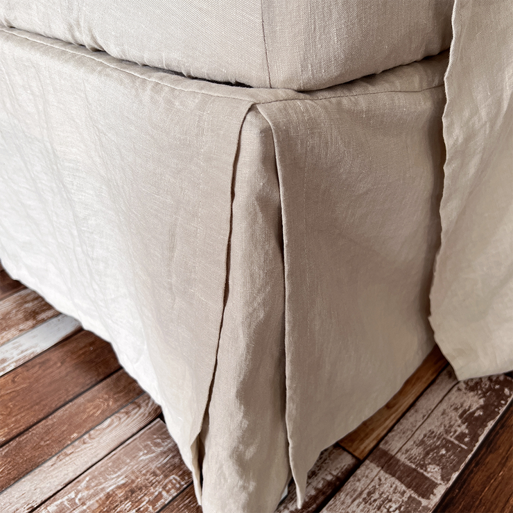 Split Corner Linen Bed Skirt 100 Pure Linen Bedding Linenshed