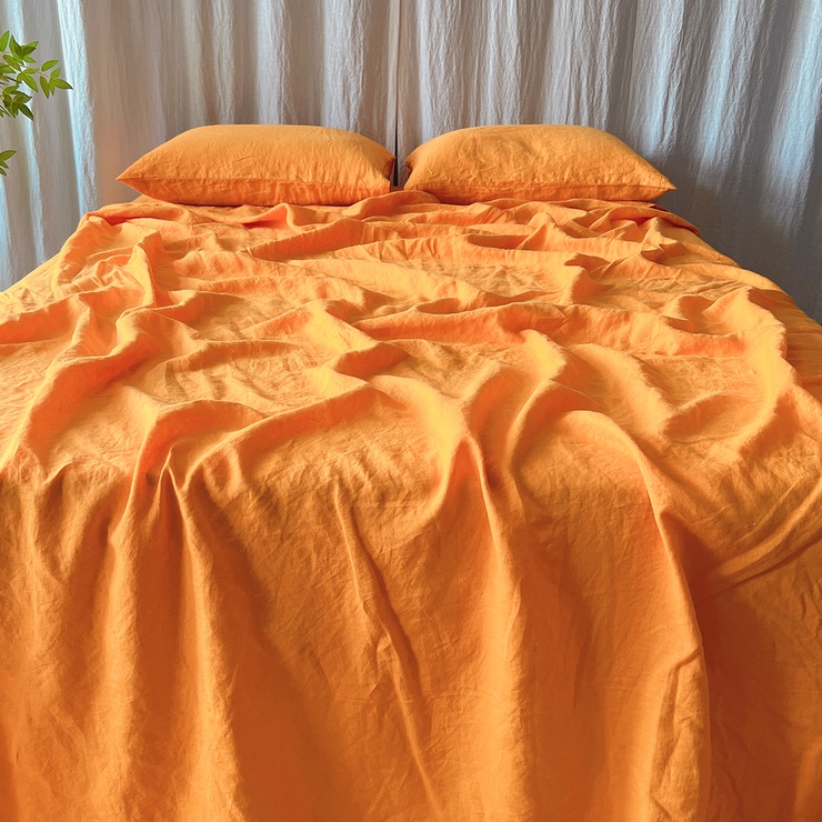 Bed Linen Flat Sheet Orange - Linenshed
