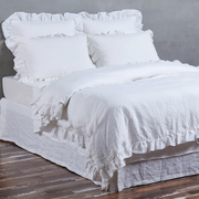 Ruffled Pure Washed Linen Duvet Cover