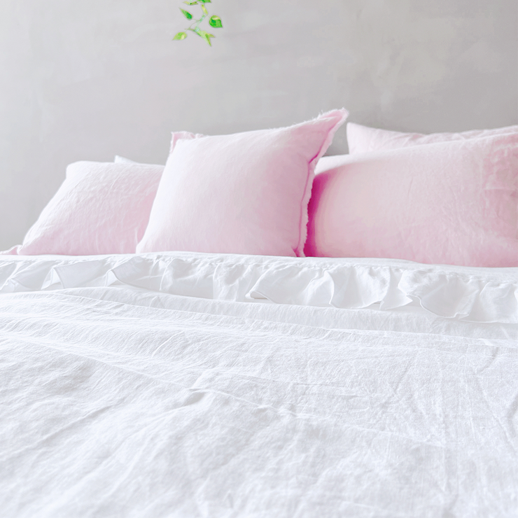 Romantic Ruffles Linen Bed Valance - Linenshed