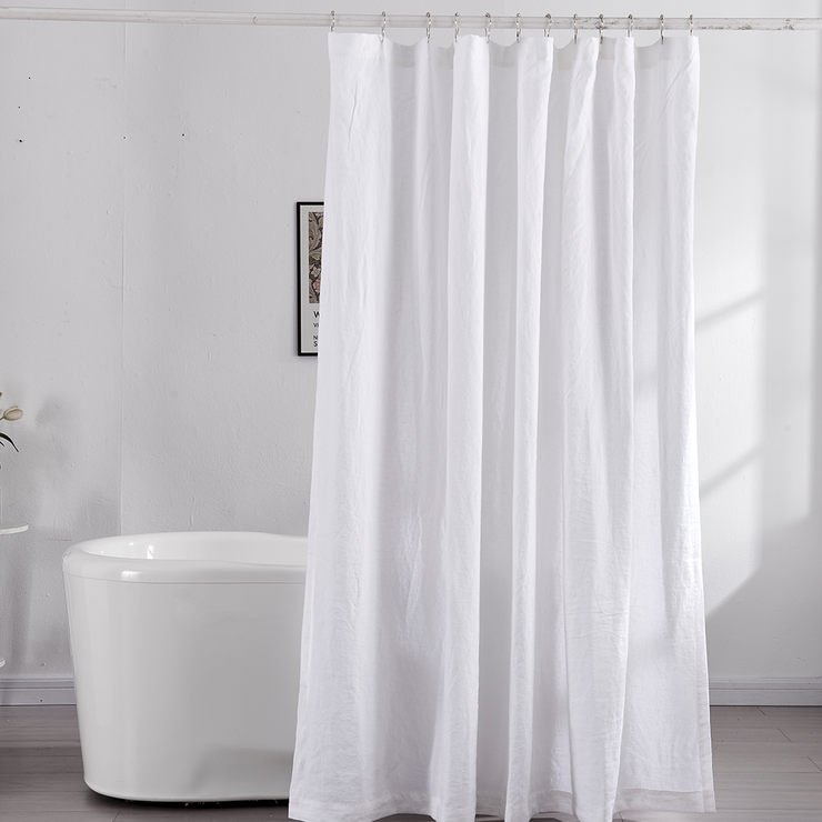 Whole view of White Shower Curtain-linenshed