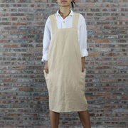 Japanese Style Washed Linen Apron Natural 01