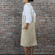 Japanese Style Washed Linen Apron Natural 04