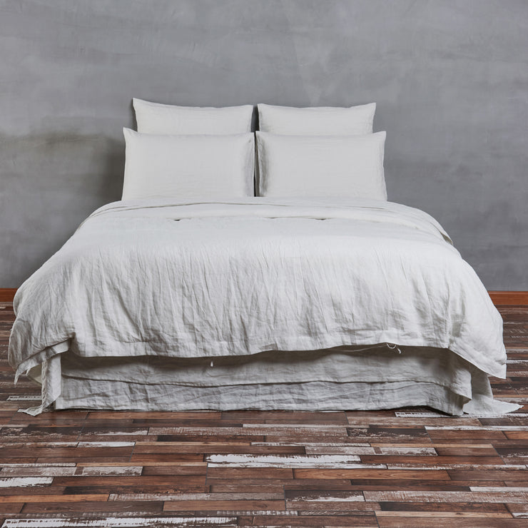 Stone Grey Linen Duvet Cover with Ties - Linenshed