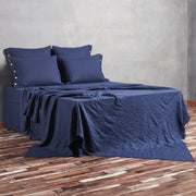 Bed linen Flat Sheet Indigo Blue - Linenshed