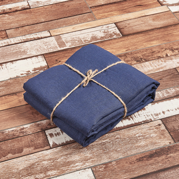 Folded Linen Fabric Indigo Blue - Linenshed