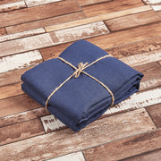 Folded Indigo Blue Linen Fabric - Linenshed