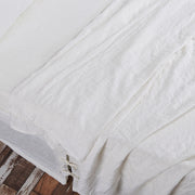 Close Up of Linen Flat Sheet Ivory - Linenshed