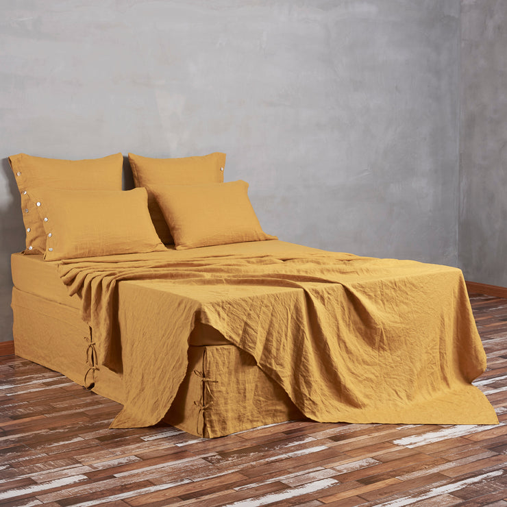Bed Linen Flat Sheet Mustard - Linenshed