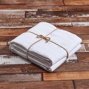 Optic White Linen Fabric in Folded - Linenshed