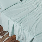 Pure Linen Flat Sheet Icy Blue - Linenshed