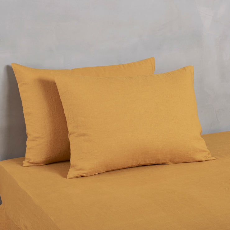 Basic Linen Pillowcases Mustard - Linenshed
