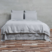 Mid Grey Linen Duvet Cover with Ties - Linenshed