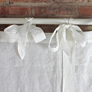 Bow Ties Pure Washed Linen Curtains Closeup - Linenshed
