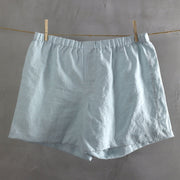 100% Linen Boxer shorts Icy Blue
