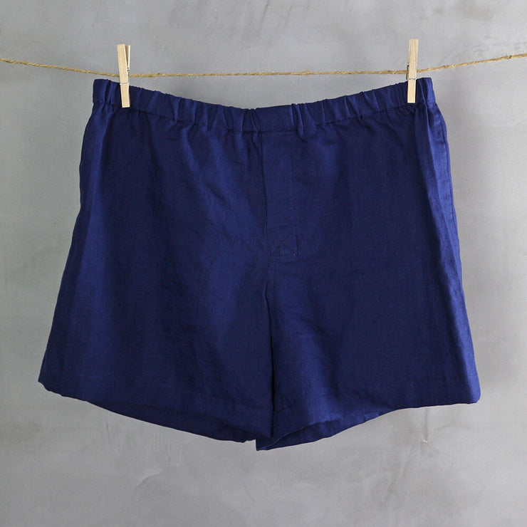 100% Linen Boxer shorts Indigo Blue
