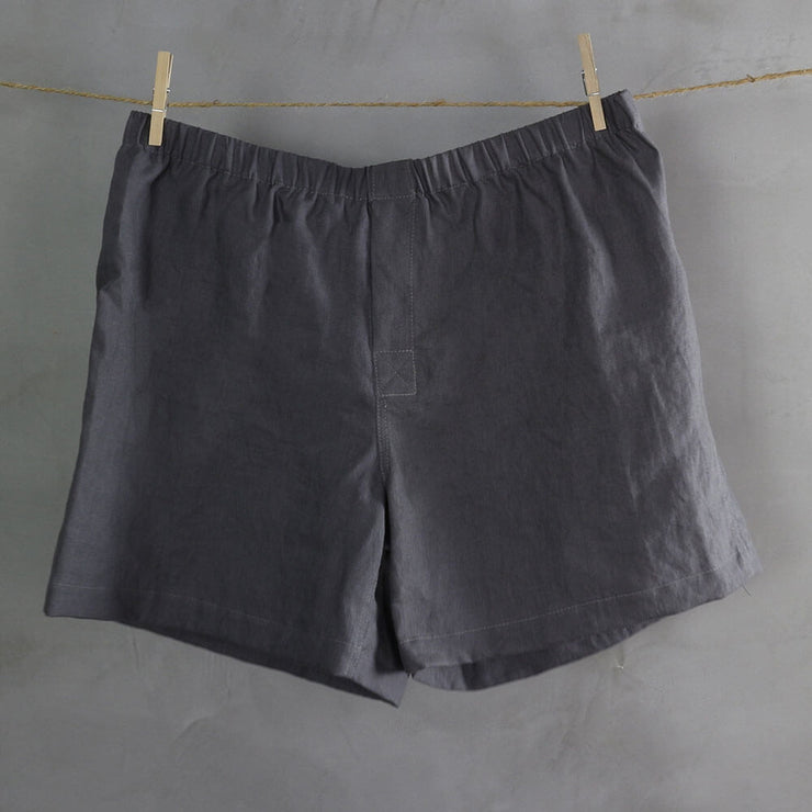 100% Linen Boxer shorts Lead Gray