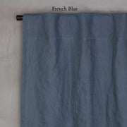 Pure Washed Linen Curtain with Cotton Lining French Blue