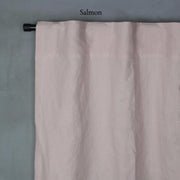 Pure Washed Linen Curtain with Cotton Lining Salmon