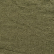 Close Up of Linen Fabric Green Olive - Linenshed