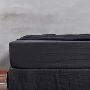 Linen Fitted Sheet Jet-Black