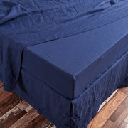 Linen Fitted Sheet Indigo Blue - Linenshed