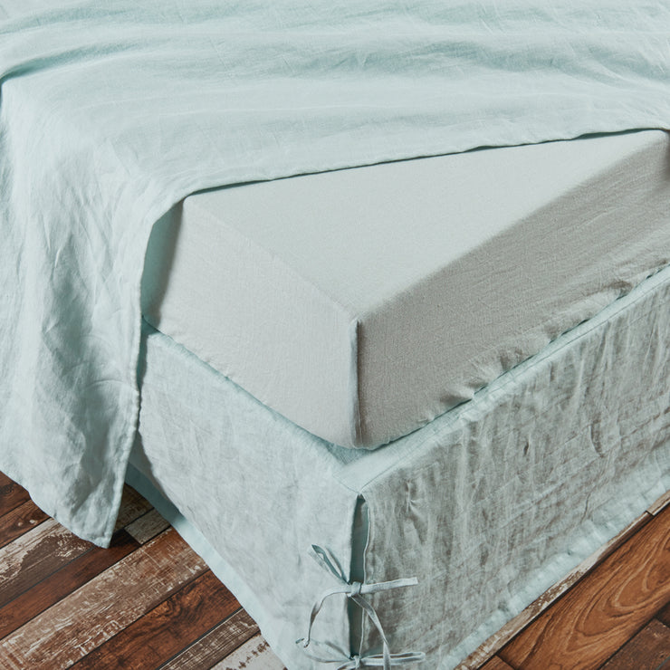 Linen Fitted Sheet Icy Blue - Linenshed