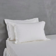 Flanged Linen Pillowcases Ivory - Linenshed