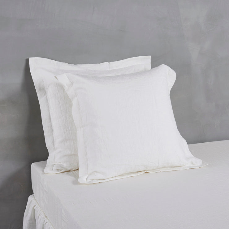 Square Linen Flanged Pillowcases - Linenshed