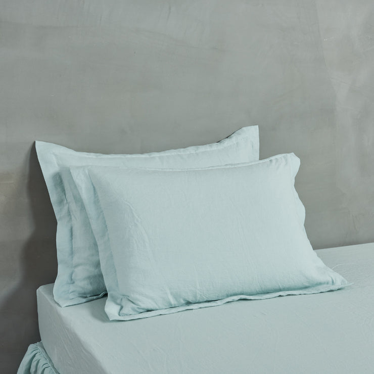 Linen Flanged Pillow Cover Sham Pairs Linenshed