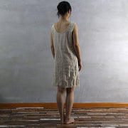 Frayed Edge Natural Linen Dress 03- Linenshed