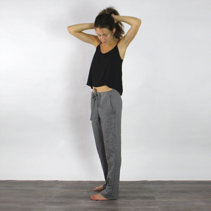 Washed Linen Pencil Trousers for Lady  - Linenshed