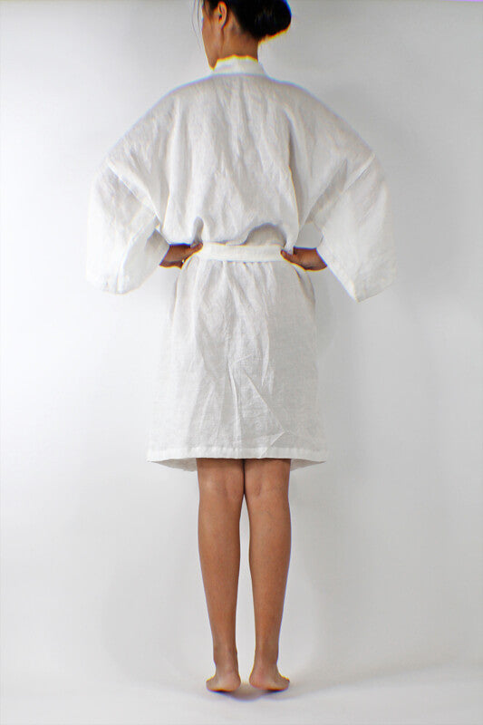Back Detail Of Short Kimono Bathrobe