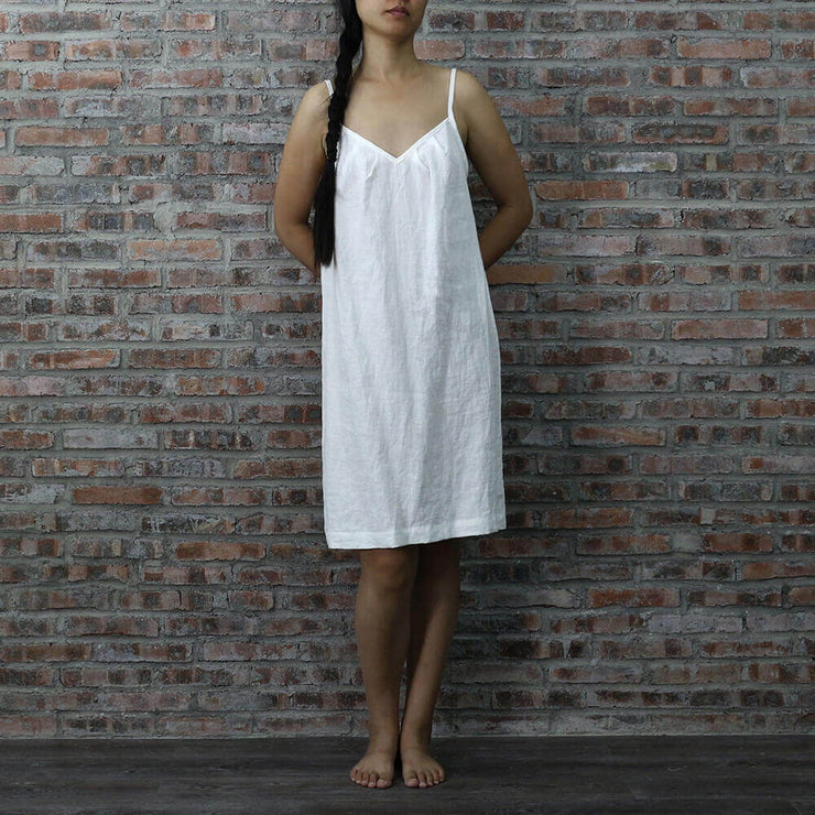 Knee Length Linen Sleeveless Nightie Petit Plus Size Lingerie