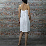 Back view Of The Long Linen Nightie 