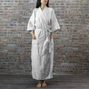 Full Length Linen Bathrobes by Linenshed Kimono Style Unisex Robes 