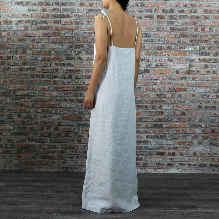 Long NightGown Stone Grey -03 - Linenshed