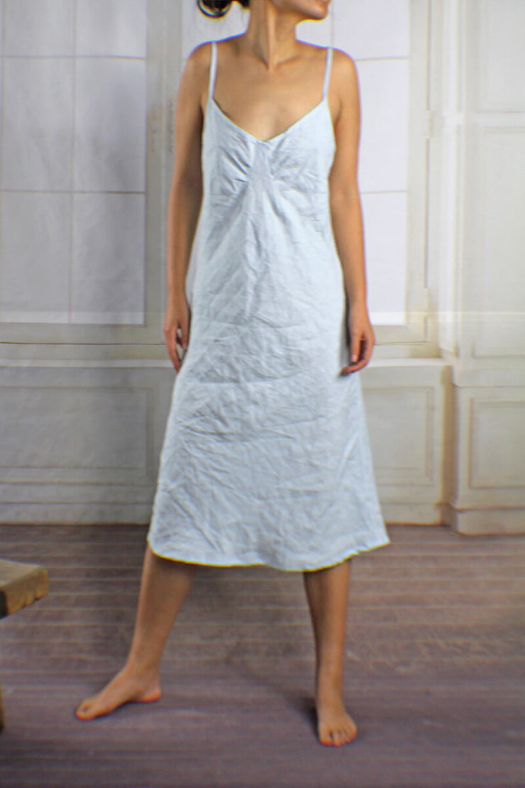 V Neck Linen Nightgown Nighties Online Linenshe