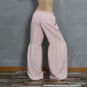 Casual Linen Ruffle Pants 03 - Linenshed