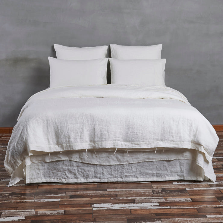 Ivory Linen Duvet Cover with Ties - Linenshed
